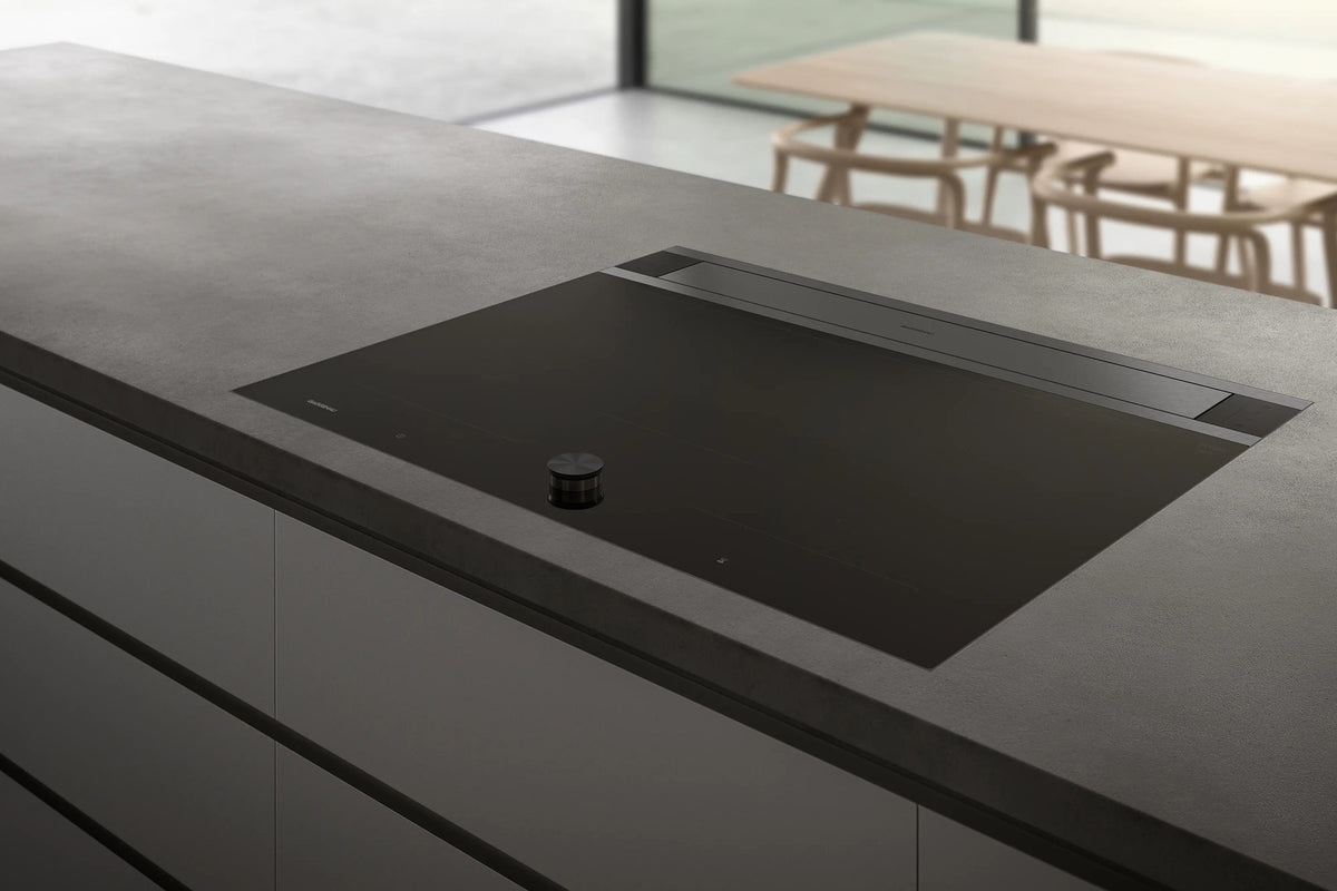 Gaggenau 200 Series Flex Induction Cooktop CI282102 - angled view showing induction zones and control strip