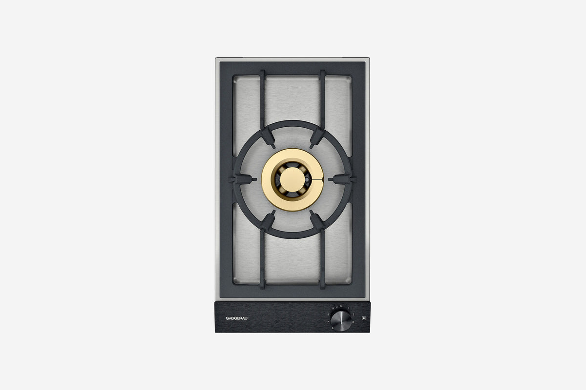 Gaggenau 200 Series Vario Single Burner Gas Cooktop VG231220 28cm - hero product shot, single burner module, top-down view