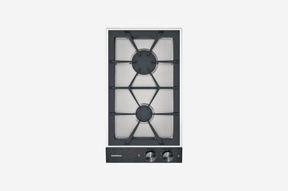 Gaggenau 200 Series Vario Double Burner Gas Cooktop VG232220 28cm - hero product shot, double burner module, top-down view