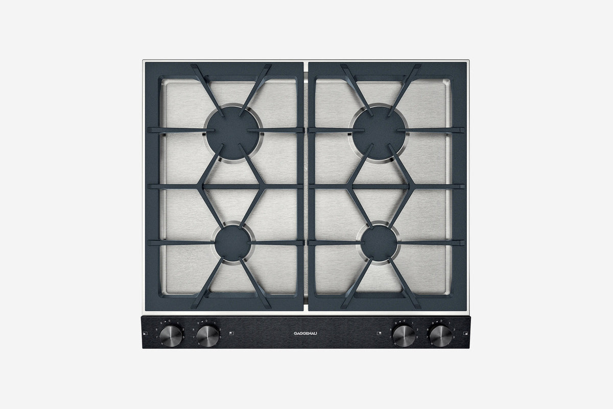 Gaggenau 200 Series Vario 4 Burner Gas Cooktop VG264220 60cm - hero product shot, cast grates top-down view