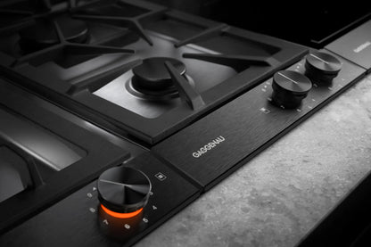 Gaggenau 200 Series Vario 4 Burner Gas Cooktop VG264220 - angled view showing 4 burner layout and cast grates