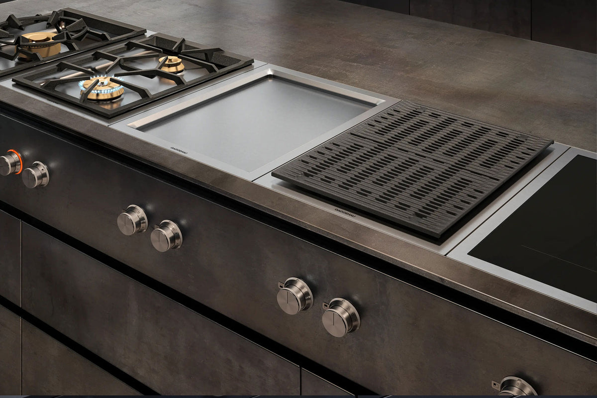 Gaggenau 400 Series Vario Electric Grill Cooktop VR414115 - lifestyle kitchen installation shot