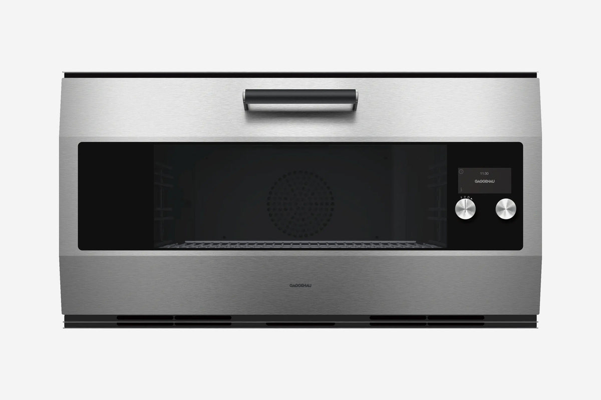 Gaggenau 90cm Built-in Oven EB333111 in stainless steel - hero product shot, closed door front view