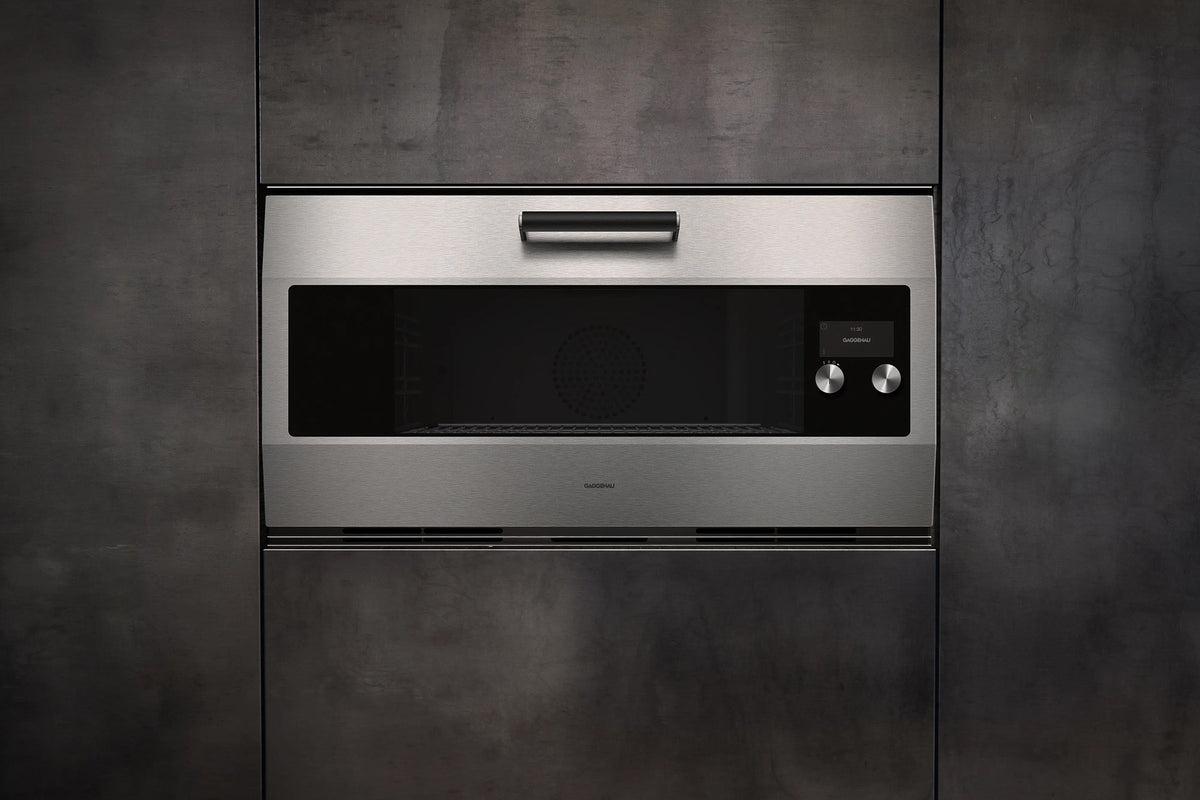 Gaggenau 90cm Built-in Oven EB333111 - in-use shot with food on oven shelf