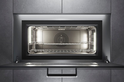 Gaggenau 90cm Built-in Oven EB333111 - door open showing large interior cavity and multiple rack positions