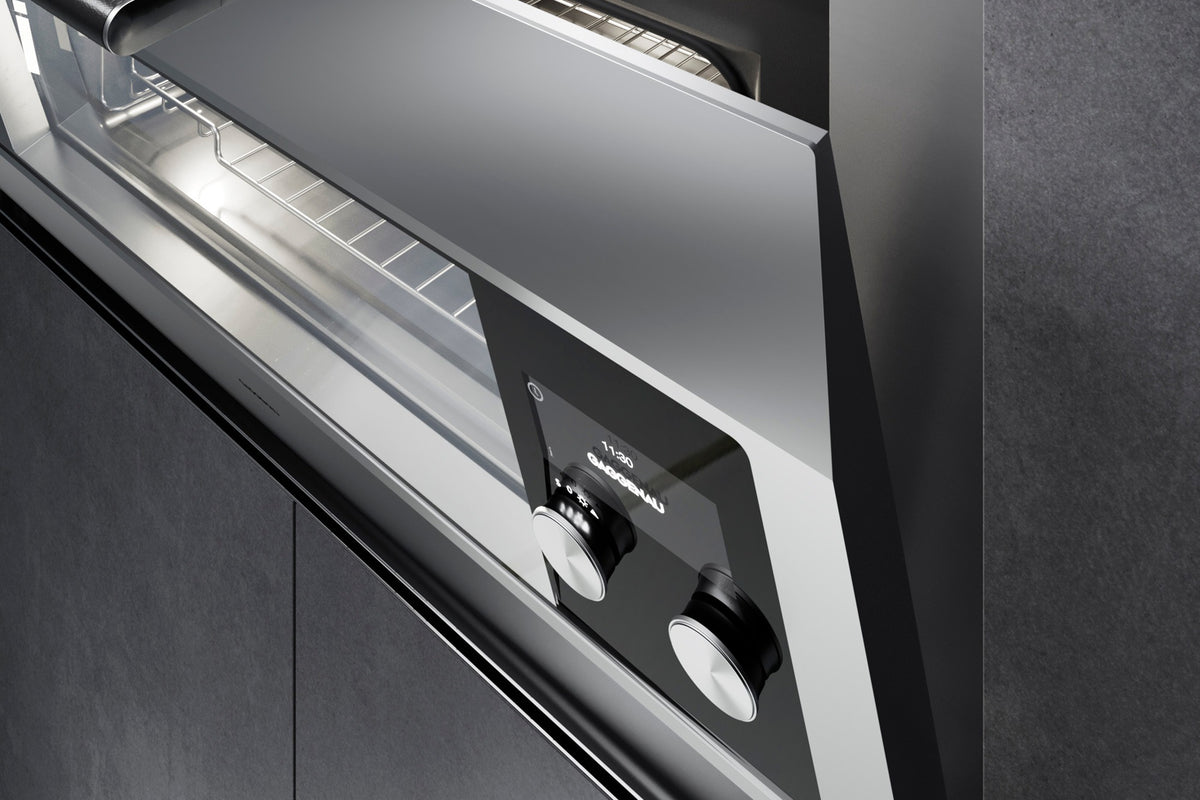 Gaggenau 90cm Built-in Oven EB333111 - lifestyle kitchen installation, integrated into tall cabinetry column