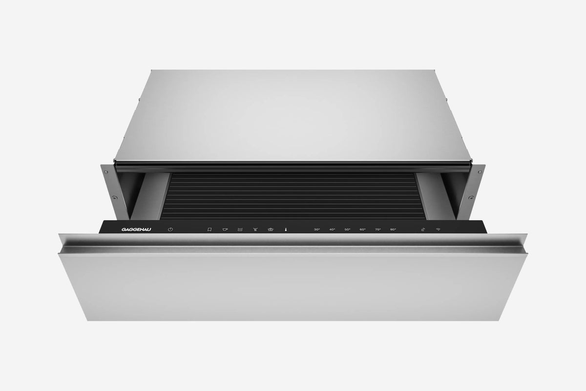 Gaggenau Expressive Series Fully Integrated Warming Drawer GW051190 14cm - hero product shot, integrated flush panel front