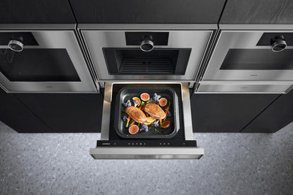 Gaggenau Expressive Series Fully Integrated Warming Drawer GW051190 - drawer open showing interior rack and cavity