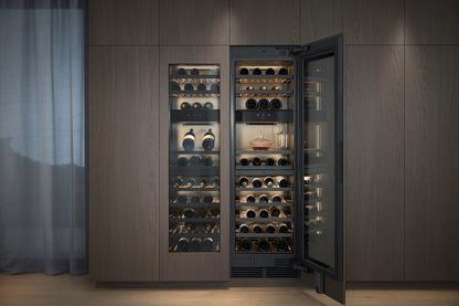Gaggenau Expressive Series Vario Wine Climate Cabinet RVW467170 - lifestyle kitchen installation shot, integrated into cabinetry