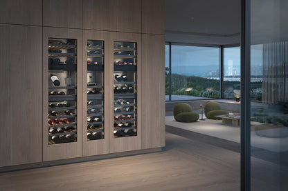 Gaggenau Expressive Series Vario Wine Climate Cabinet RVW467170 - close-up of stainless steel handle and glass door