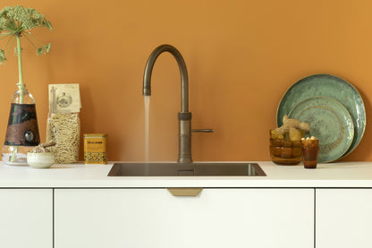Quooker Classic Fusion round boiling water tap in patinated brass