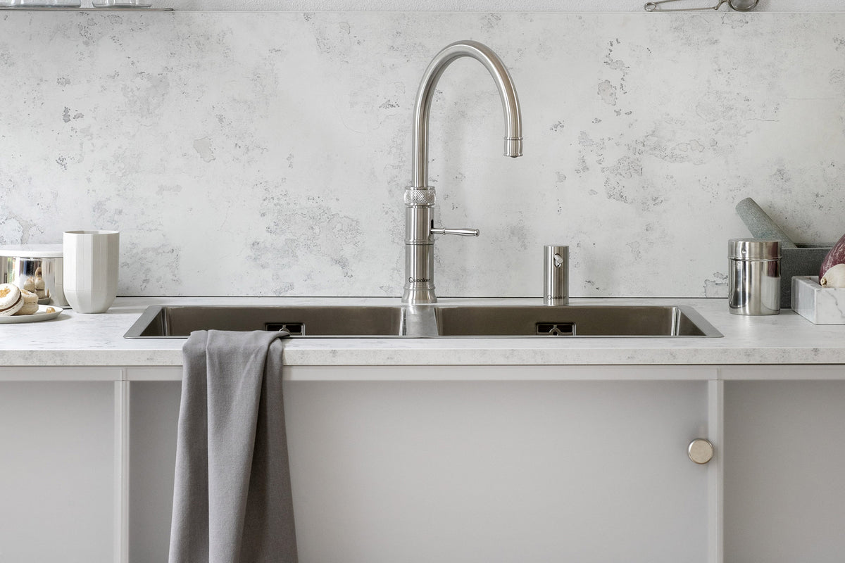 Quooker Classic Fusion round boiling water tap in stainless steel