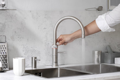 Quooker Classic Fusion round boiling water tap in stainless steel
