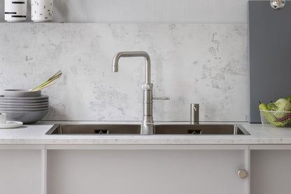 Quooker Classic Fusion square boiling water tap in stainless steel