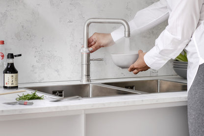 Quooker Classic Fusion square boiling water tap in stainless steel