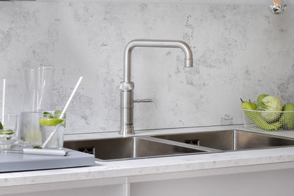 Quooker Classic Fusion square boiling water tap in stainless steel