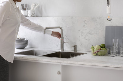 Quooker Classic Fusion square boiling water tap in stainless steel