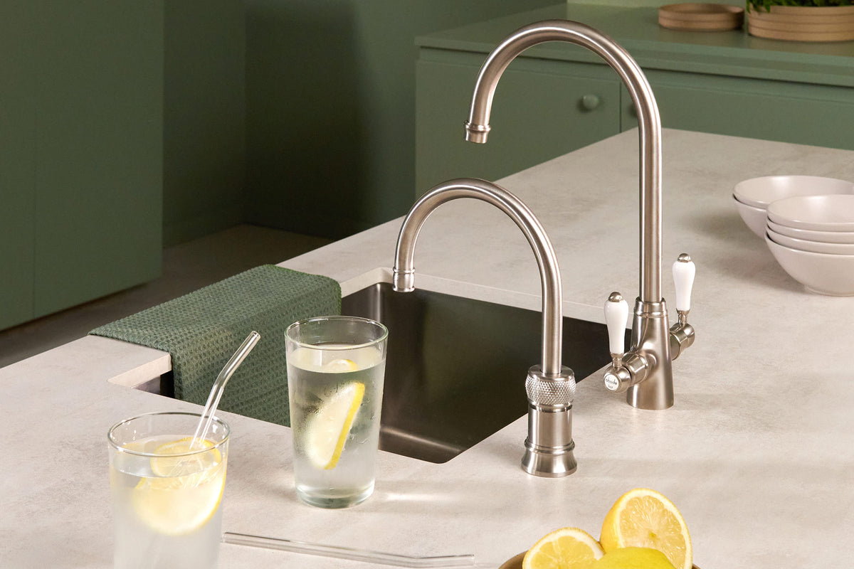 Quooker Classic Nordic round boiling water tap in stainless steel