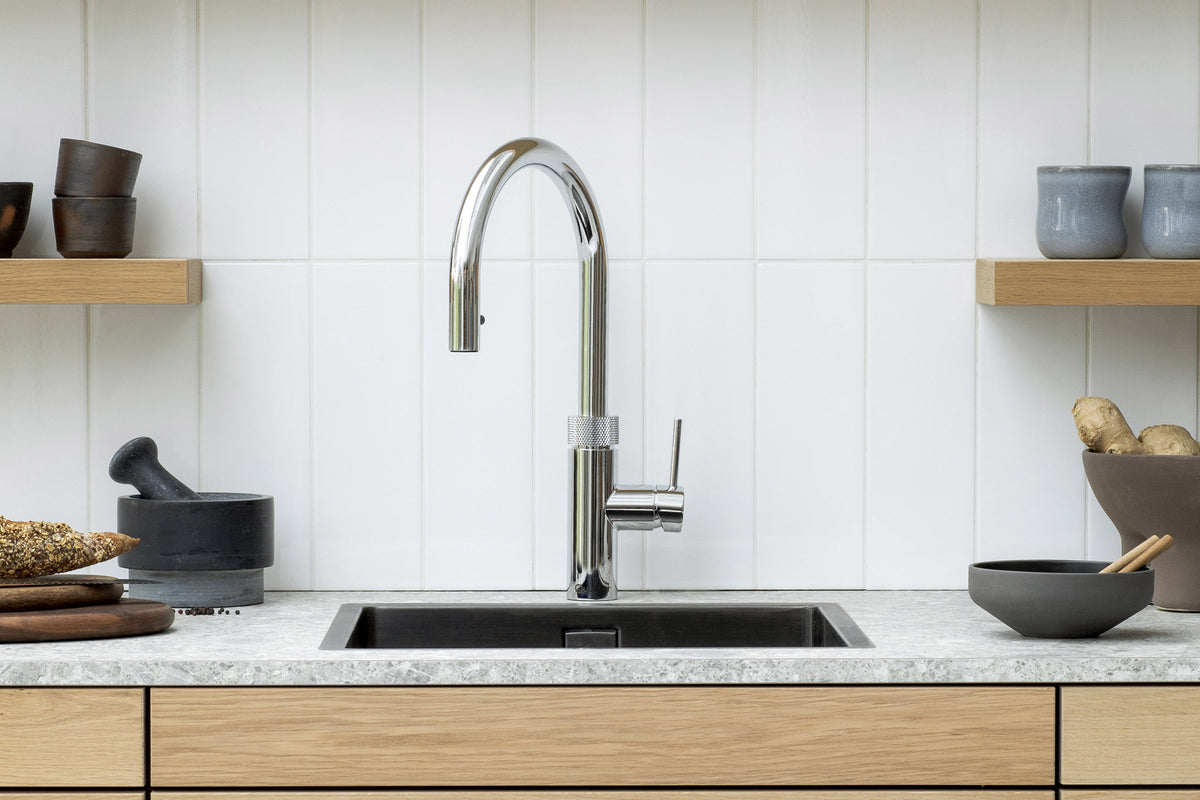 Quooker Flex round boiling water tap in chrome