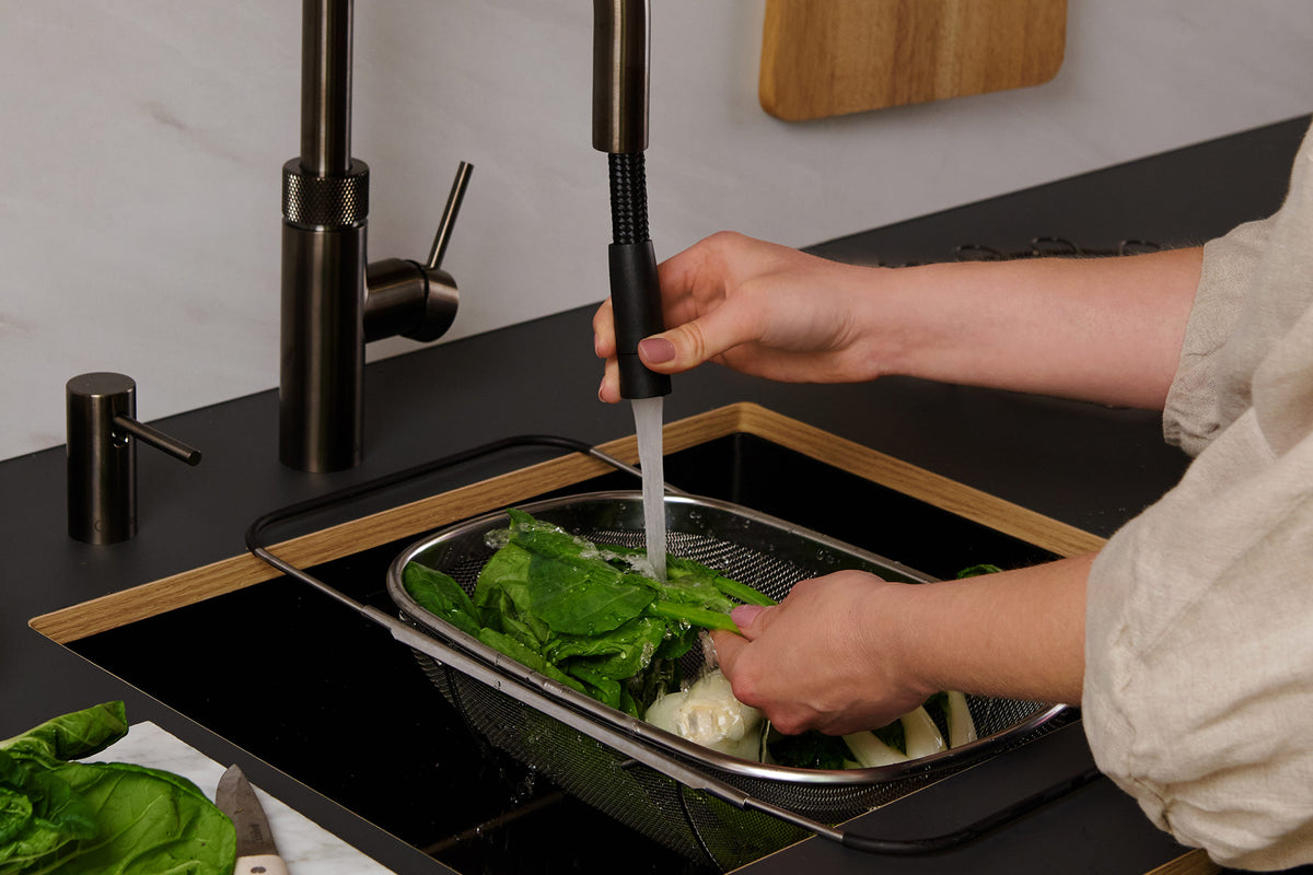 Quooker Flex round boiling water tap in gunmetal