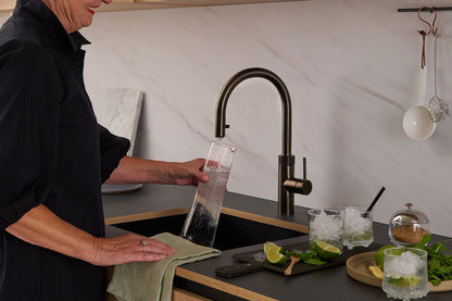 Quooker Flex round boiling water tap in gunmetal