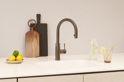 Quooker Flex round boiling water tap in gunmetal
