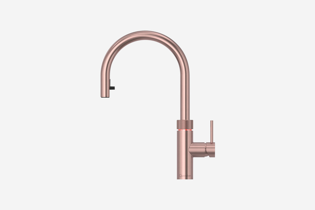Quooker Flex round boiling water tap in rose copper