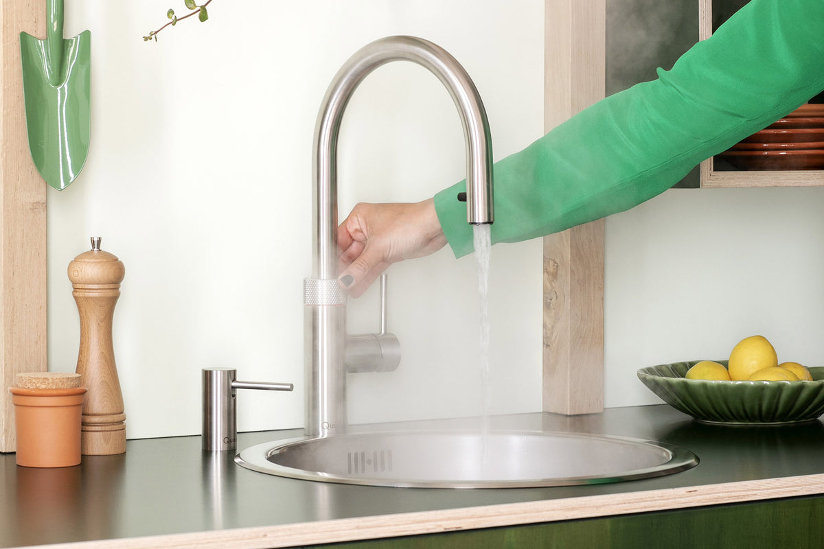 Quooker Flex round boiling water tap in stainless steel