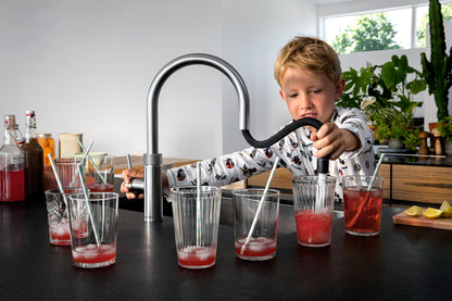 Quooker Flex round boiling water tap in stainless steel
