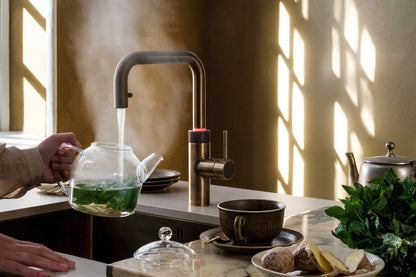Quooker Flex square boiling water tap in patinated brass
