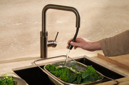 Quooker Flex square boiling water tap in patinated brass