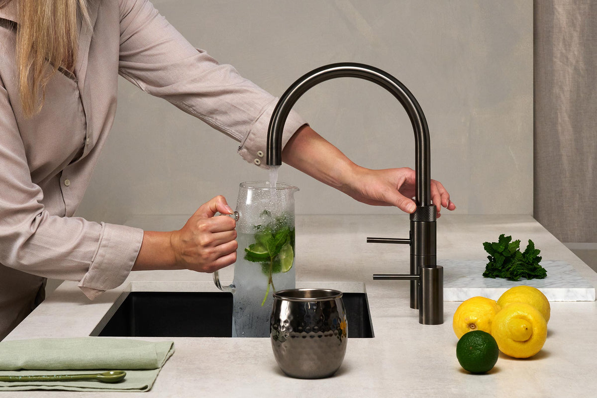 Quooker Fusion round boiling water tap in gunmetal
