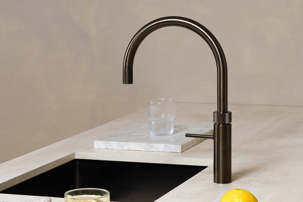 Quooker Fusion round boiling water tap in gunmetal