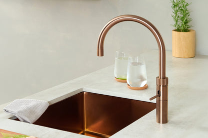 Quooker Fusion round boiling water tap in rose copper