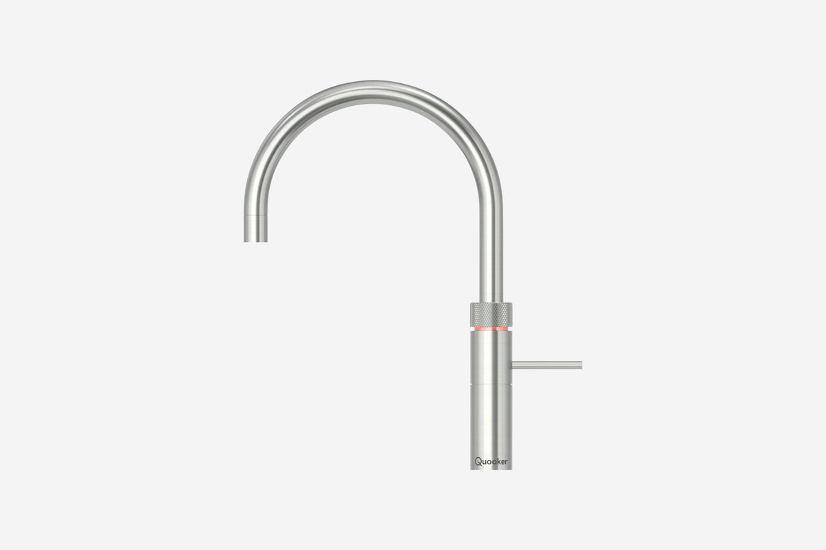Quooker Fusion round boiling water tap in stainless steel
