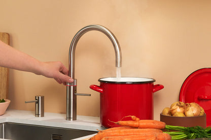 Quooker Fusion round boiling water tap in stainless steel