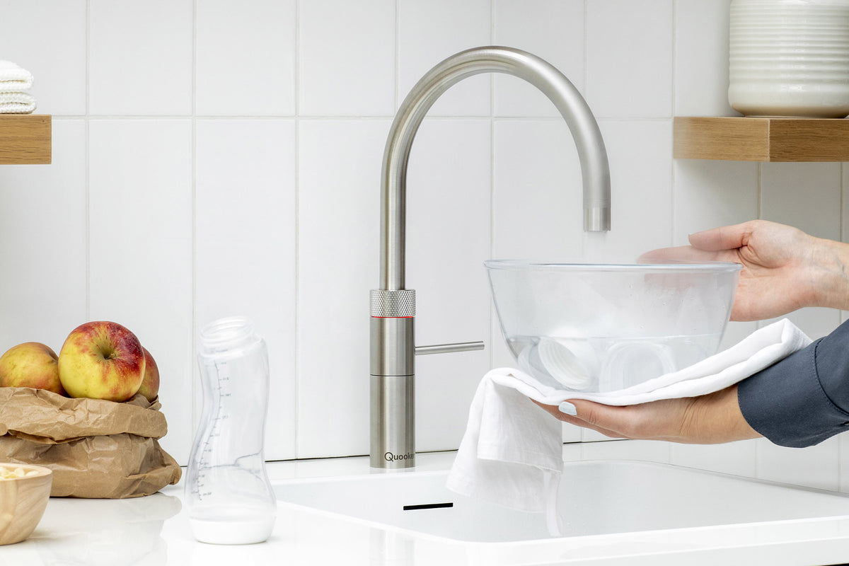 Quooker Fusion round boiling water tap in stainless steel