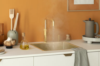 Quooker Fusion square boiling water tap in gold