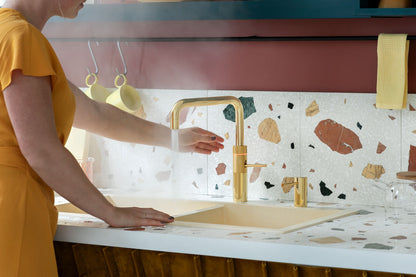 Quooker Fusion square boiling water tap in gold
