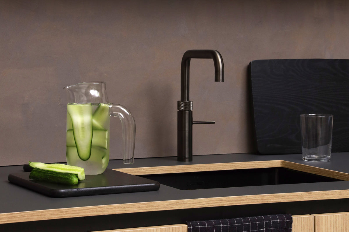 Quooker Fusion square boiling water tap in gunmetal