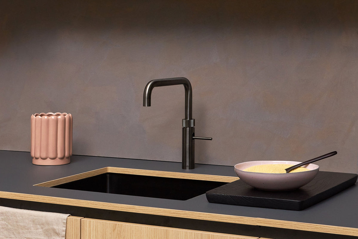 Quooker Fusion square boiling water tap in gunmetal