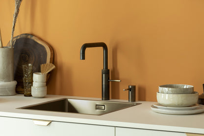 Quooker Fusion square boiling water tap in patinated brass