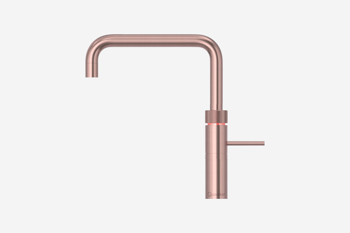 Quooker Fusion square boiling water tap in rose copper