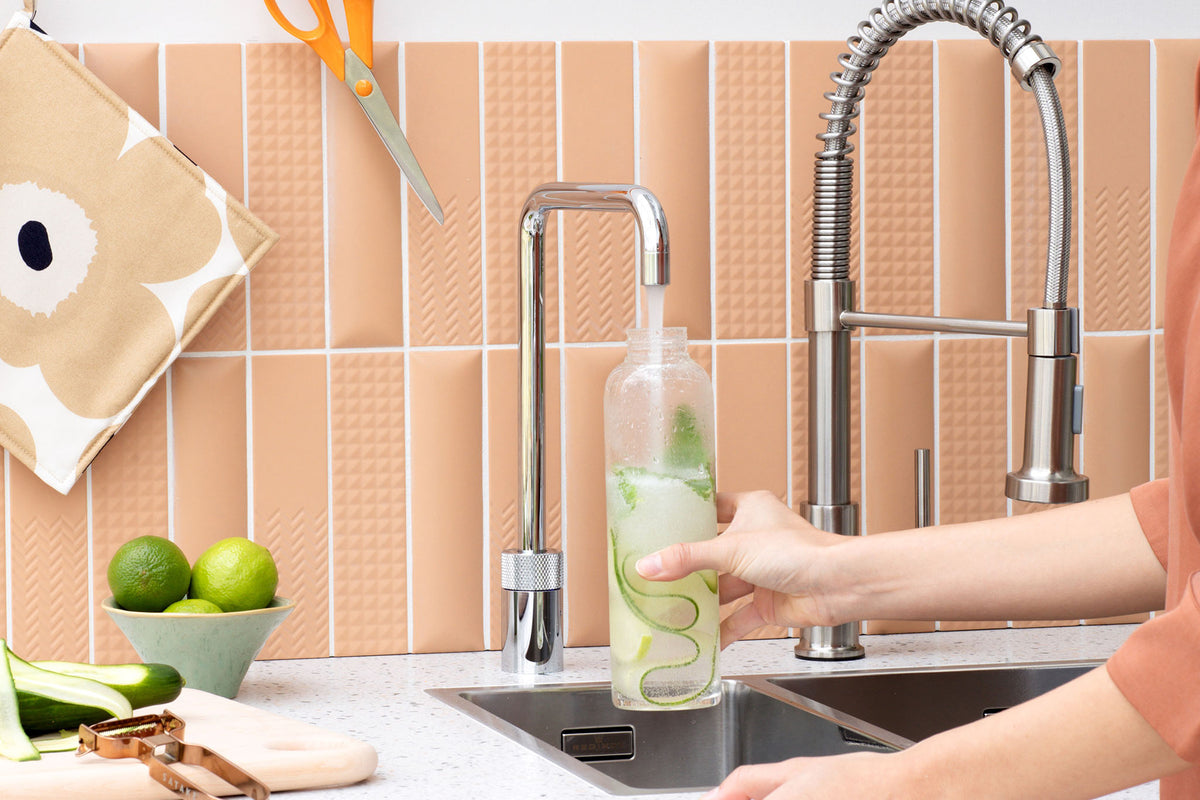 Quooker Nordic square boiling water tap in chrome