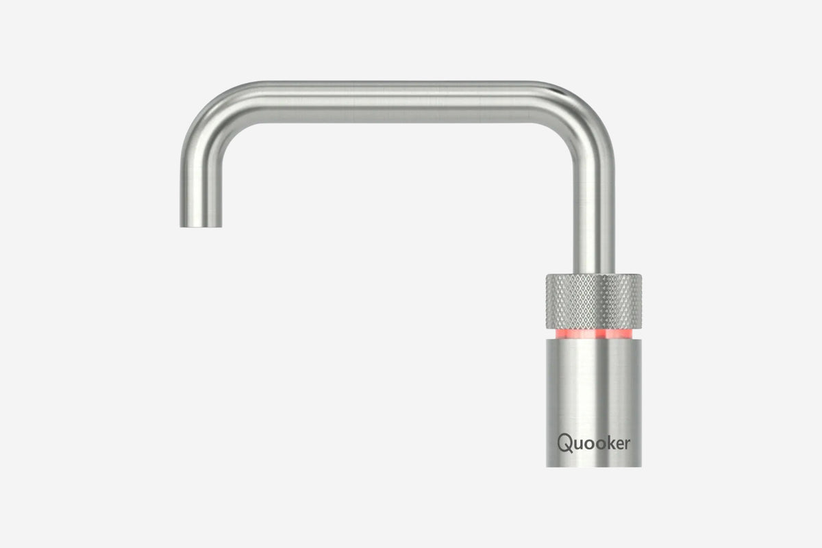 Quooker Nordic square boiling water tap in stainless steel