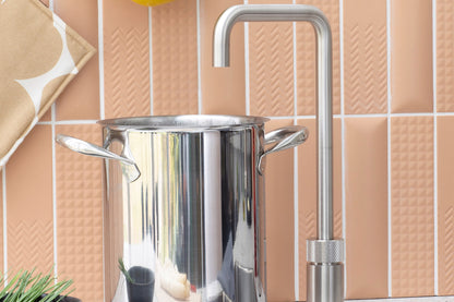 Quooker Nordic square boiling water tap in stainless steel