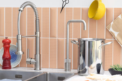 Quooker Nordic square boiling water tap in stainless steel