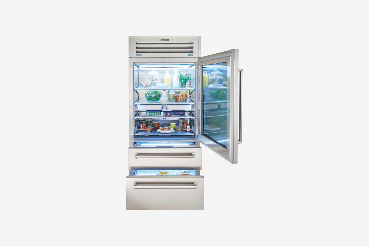 Sub-Zero Professional 91 cm fridge-freezer with glass door