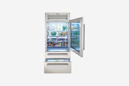 Sub-Zero Professional 91 cm fridge-freezer with glass door