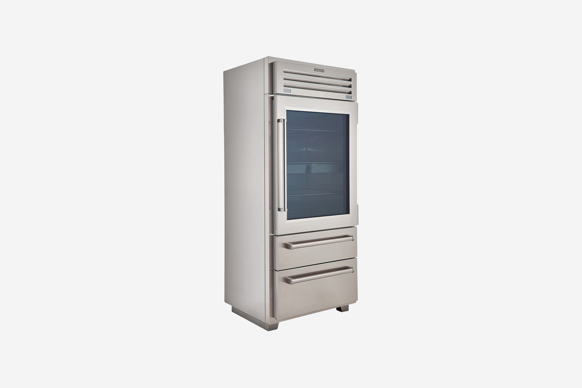 Sub-Zero Professional 91 cm fridge-freezer with glass door